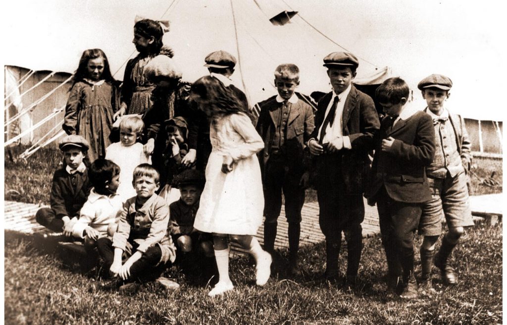 Children of the camp play